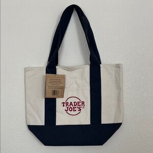Trader Joe's Navy and White Tote Bag